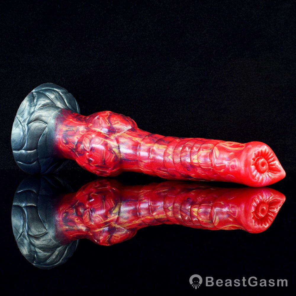 🐺 Aoudo - 9.3" Fantasy Wolf Dildo with Knot & Ribbed Curve - BeastGasm