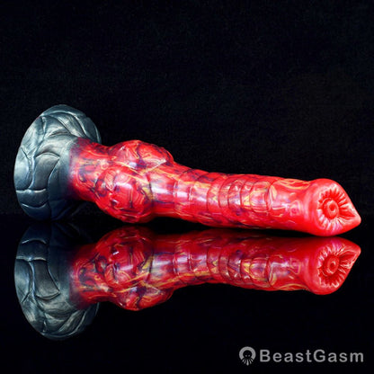 🐺 Aoudo - 9.3" Fantasy Wolf Dildo with Knot & Ribbed Curve - BeastGasm