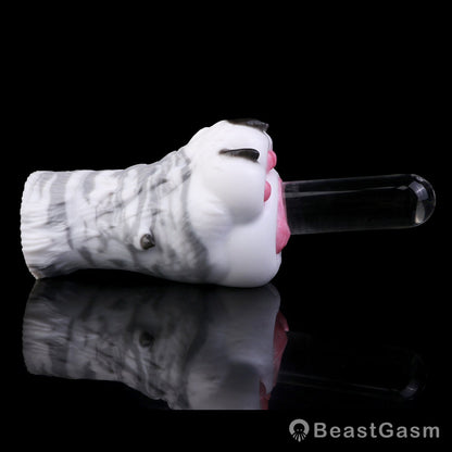 🐺 Arctic Wolf Paw Pocket Pussy – Platinum Silicone Masturbator - BeastGasm