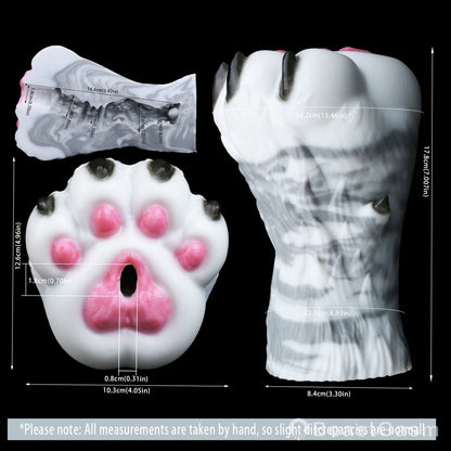 🐺 Arctic Wolf Paw Pocket Pussy – Platinum Silicone Masturbator - BeastGasm