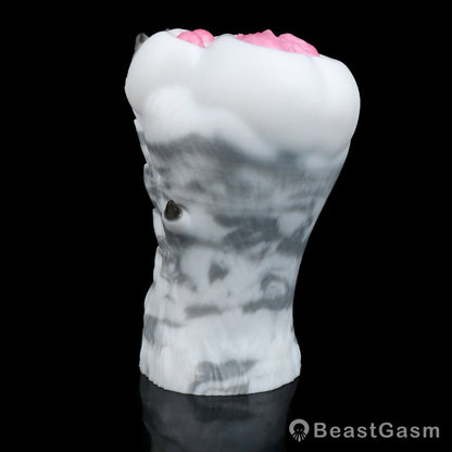 🐺 Arctic Wolf Paw Pocket Pussy – Platinum Silicone Masturbator - BeastGasm