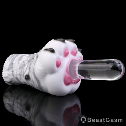 🐺 Arctic Wolf Paw Pocket Pussy – Platinum Silicone Masturbator - BeastGasm