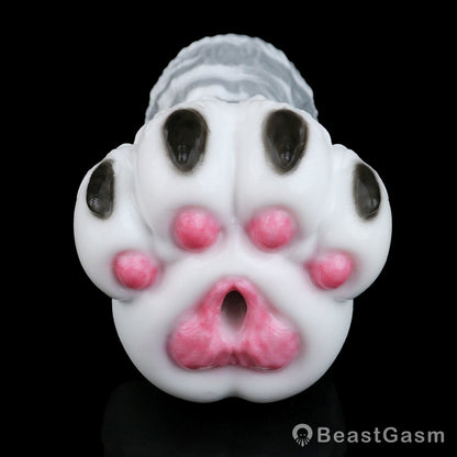 🐺 Arctic Wolf Paw Pocket Pussy – Platinum Silicone Masturbator - BeastGasm