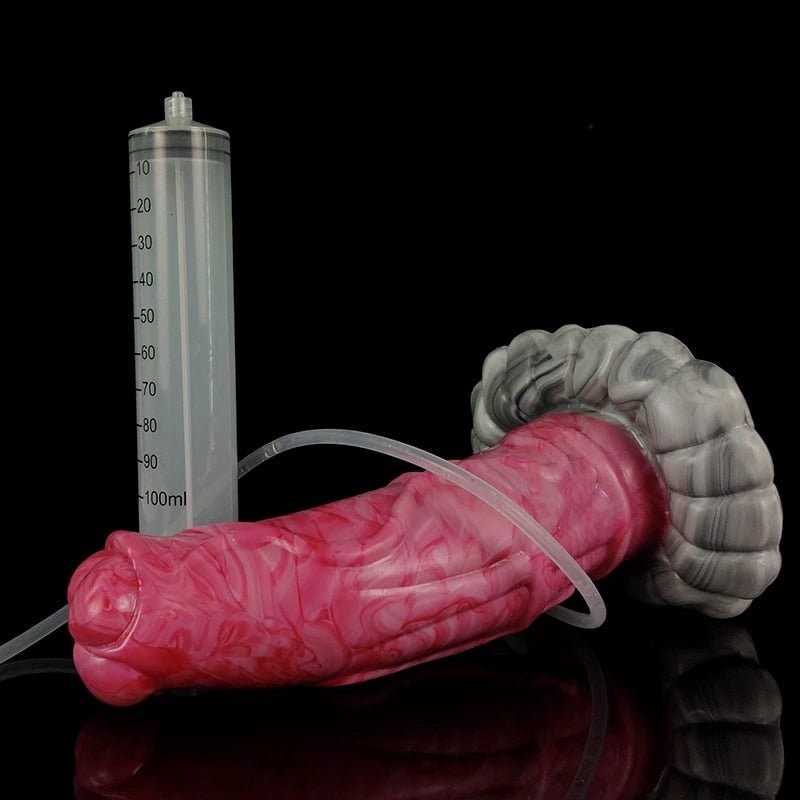 🐎 Astaroth 8.8 - Inch Huge Horse Dildo – Platinum - Cured Silicone Ejaculating Dildo - BeastGasm
