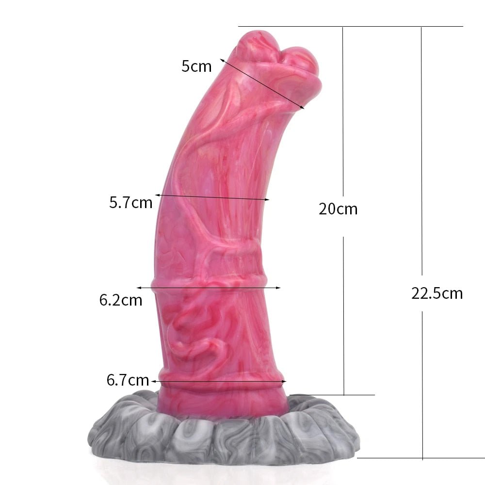 🐎 Astaroth 8.8 - Inch Huge Horse Dildo – Platinum - Cured Silicone Ejaculating Dildo - BeastGasm