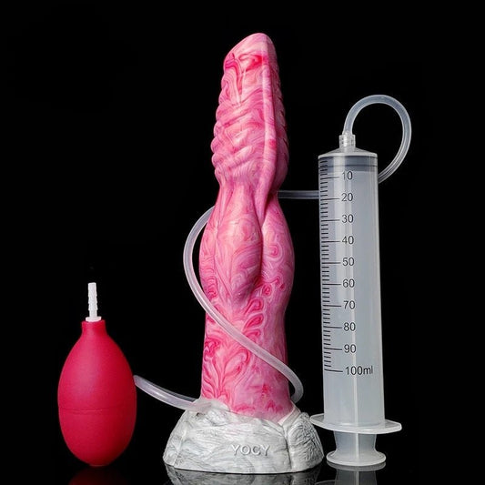 🐺 Azazel 8.4 - Inch Wolf Knot Dildo – Platinum - Cured Silicone Ejaculating Dildo - BeastGasm