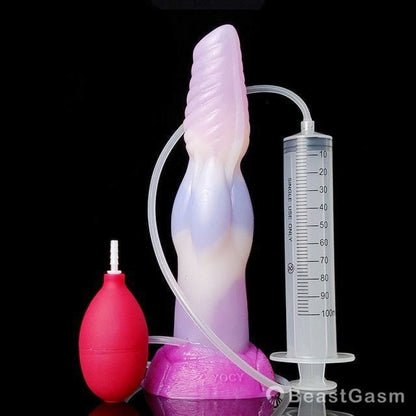 🐺 Azazel 8.4 - Inch Wolf Knot Dildo – Platinum - Cured Silicone Ejaculating Dildo - BeastGasm