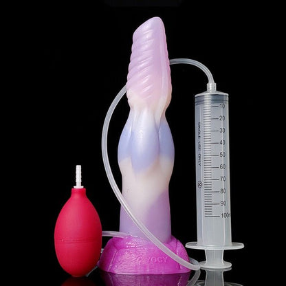 🐺 Azazel 8.4 - Inch Wolf Knot Dildo – Platinum - Cured Silicone Ejaculating Dildo - BeastGasm