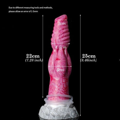 🐺 Azazel 8.4 - Inch Wolf Knot Dildo – Platinum - Cured Silicone Ejaculating Dildo - BeastGasm