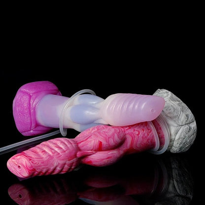 🐺 Azazel 8.4 - Inch Wolf Knot Dildo – Platinum - Cured Silicone Ejaculating Dildo - BeastGasm