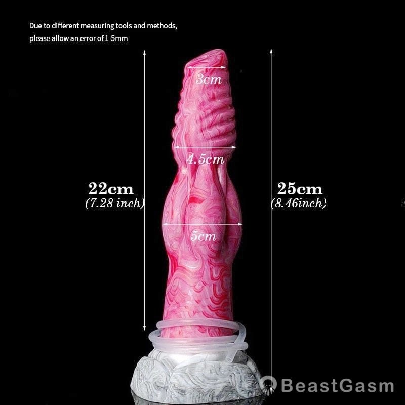 🐺 Azazel 8.4 - Inch Wolf Knot Dildo – Platinum - Cured Silicone Ejaculating Dildo - BeastGasm