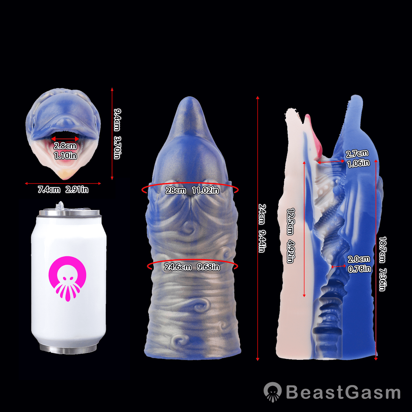 Azure Dolphin Vacuum Masturbator – 2 - in - 1 Blow Job Simulator 🐬 - BeastGasm