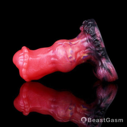BeastGasm Blood Red Fantasy Dildo Plug – Silicone Suction Anal Toy - BeastGasm