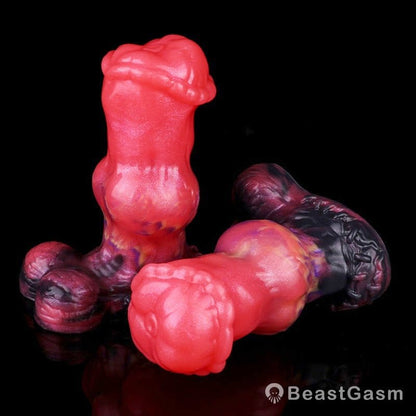 BeastGasm Blood Red Fantasy Dildo Plug – Silicone Suction Anal Toy - BeastGasm