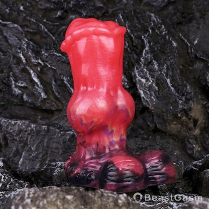 BeastGasm Blood Red Fantasy Dildo Plug – Silicone Suction Anal Toy - BeastGasm