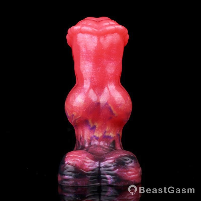 BeastGasm Blood Red Fantasy Dildo Plug – Silicone Suction Anal Toy - BeastGasm