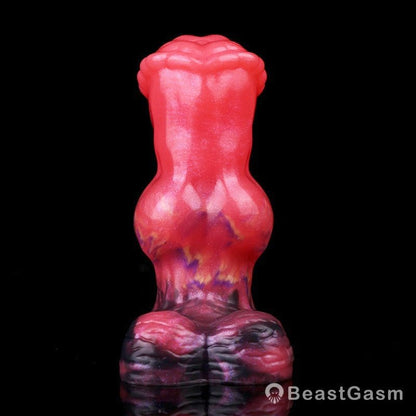 BeastGasm Blood Red Fantasy Dildo Plug – Silicone Suction Anal Toy - BeastGasm