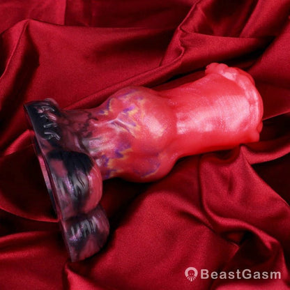 BeastGasm Blood Red Fantasy Dildo Plug – Silicone Suction Anal Toy - BeastGasm