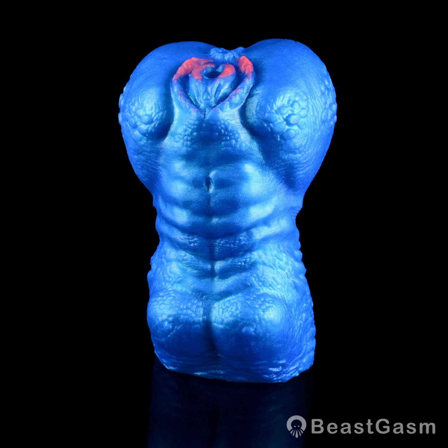 🌀 BeastGasm Blue Scale Predator Alien Torso Fantasy Pocket Pussy - BeastGasm