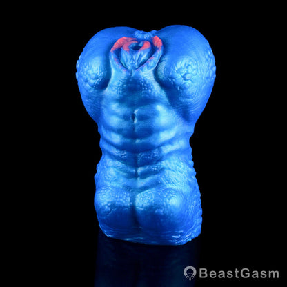 🌀 BeastGasm Blue Scale Predator Alien Torso Fantasy Pocket Pussy - BeastGasm