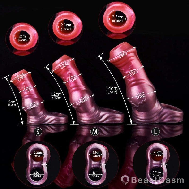 BeastGasm Horse Penis Extender – Knotted Fantasy Cock Sleeve - BeastGasm