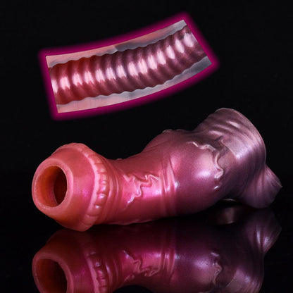 BeastGasm Horse Penis Extender – Knotted Fantasy Cock Sleeve - BeastGasm