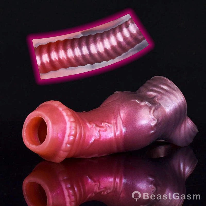 BeastGasm Horse Penis Extender – Knotted Fantasy Cock Sleeve - BeastGasm