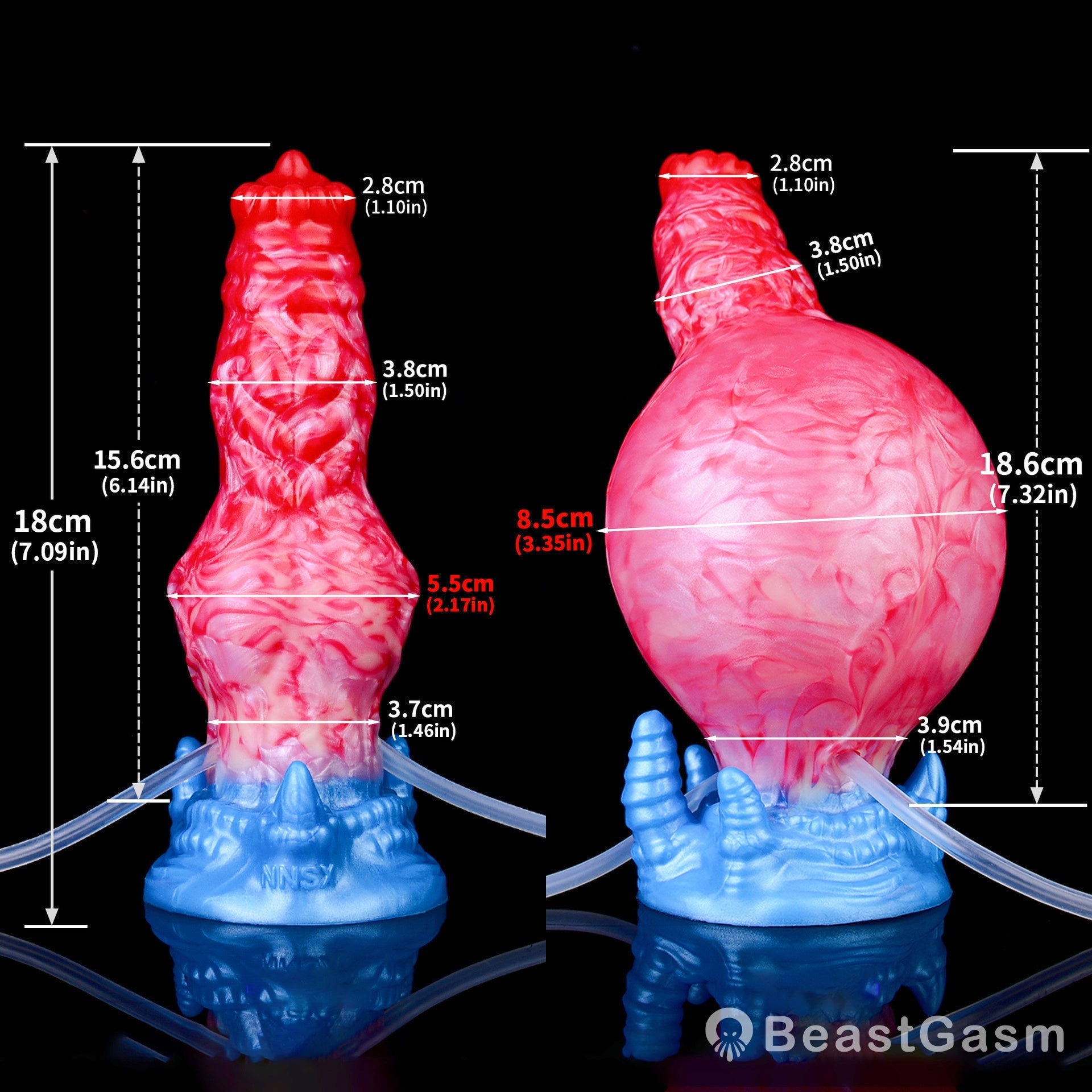 BeastGasm Inflatable Monster Dildo – Fantasy Anal & Clit Stimulator - BeastGasm