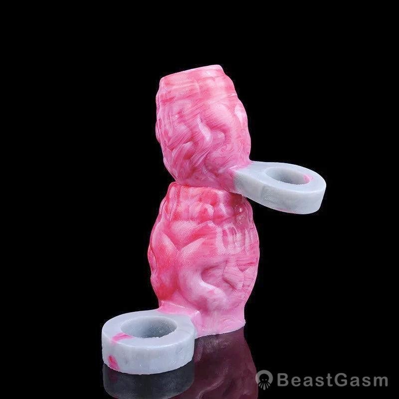 BeastGasm Ribbed Wolf Knot Penis Ring & Enlargement Sleeve - BeastGasm