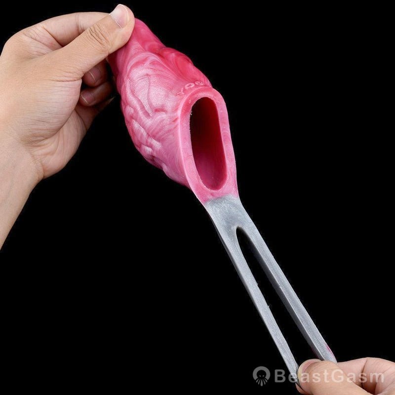 BeastGasm Ribbed Wolf Knot Penis Ring & Enlargement Sleeve - BeastGasm