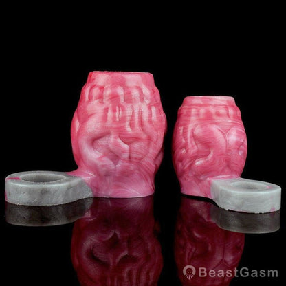 BeastGasm Ribbed Wolf Knot Penis Ring & Enlargement Sleeve - BeastGasm