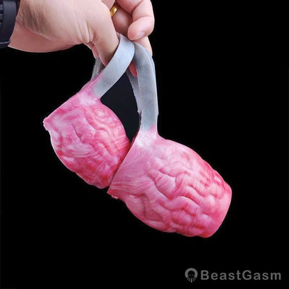 BeastGasm Ribbed Wolf Knot Penis Ring & Enlargement Sleeve - BeastGasm