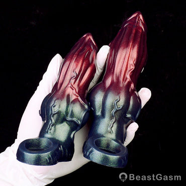 Black Jedi Fantasy Dog Penis Sleeve – Silicone Extender & Cockring 🐾⚡ - BeastGasm