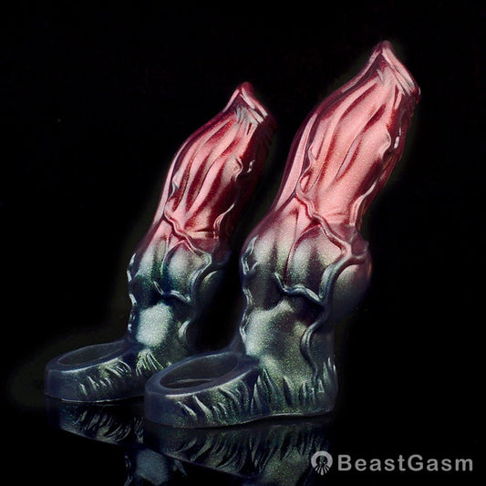 Black Jedi Fantasy Dog Penis Sleeve – Silicone Extender & Cockring 🐾⚡ - BeastGasm