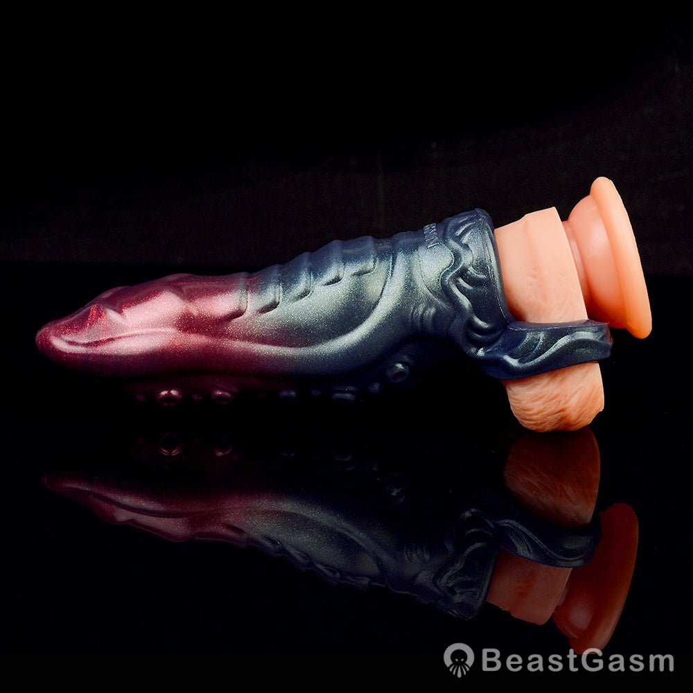 Black Knight Monster Penis Sleeve – Fantasy Spiked Cocksleeve 🏴‍☠️🔥 - BeastGasm