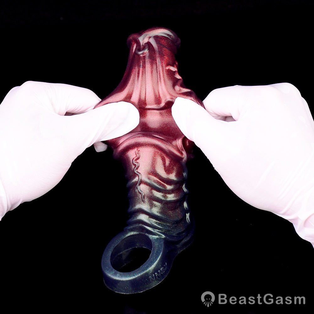 Black Samurai Ninja Penis Sleeve – Fantasy Silicone Extender for Men 🖤⚔️ - BeastGasm