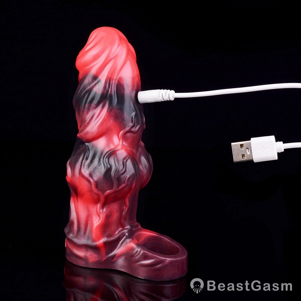 Blood - Red Fantasy Vibrating Cock Sleeve – Deep Pleasure - BeastGasm