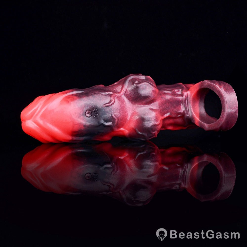 Blood - Red Fantasy Vibrating Cock Sleeve – Deep Pleasure - BeastGasm