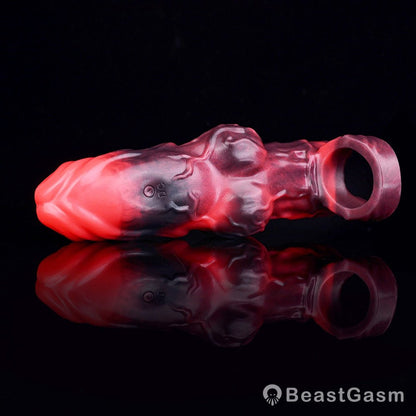 Blood - Red Fantasy Vibrating Cock Sleeve – Deep Pleasure - BeastGasm