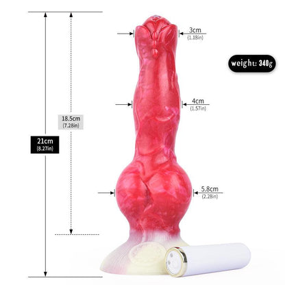 Canine Knot Dildo with Vibration & Suction – 8.27 in Fantasy Toy - BeastGasm
