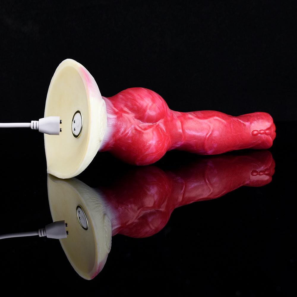 Canine Knot Dildo with Vibration & Suction – 8.27 in Fantasy Toy - BeastGasm