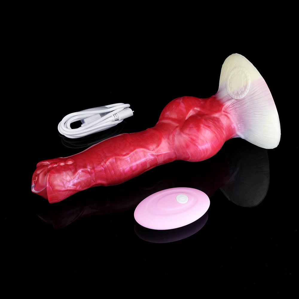 Canine Knot Dildo with Vibration & Suction – 8.27 in Fantasy Toy - BeastGasm