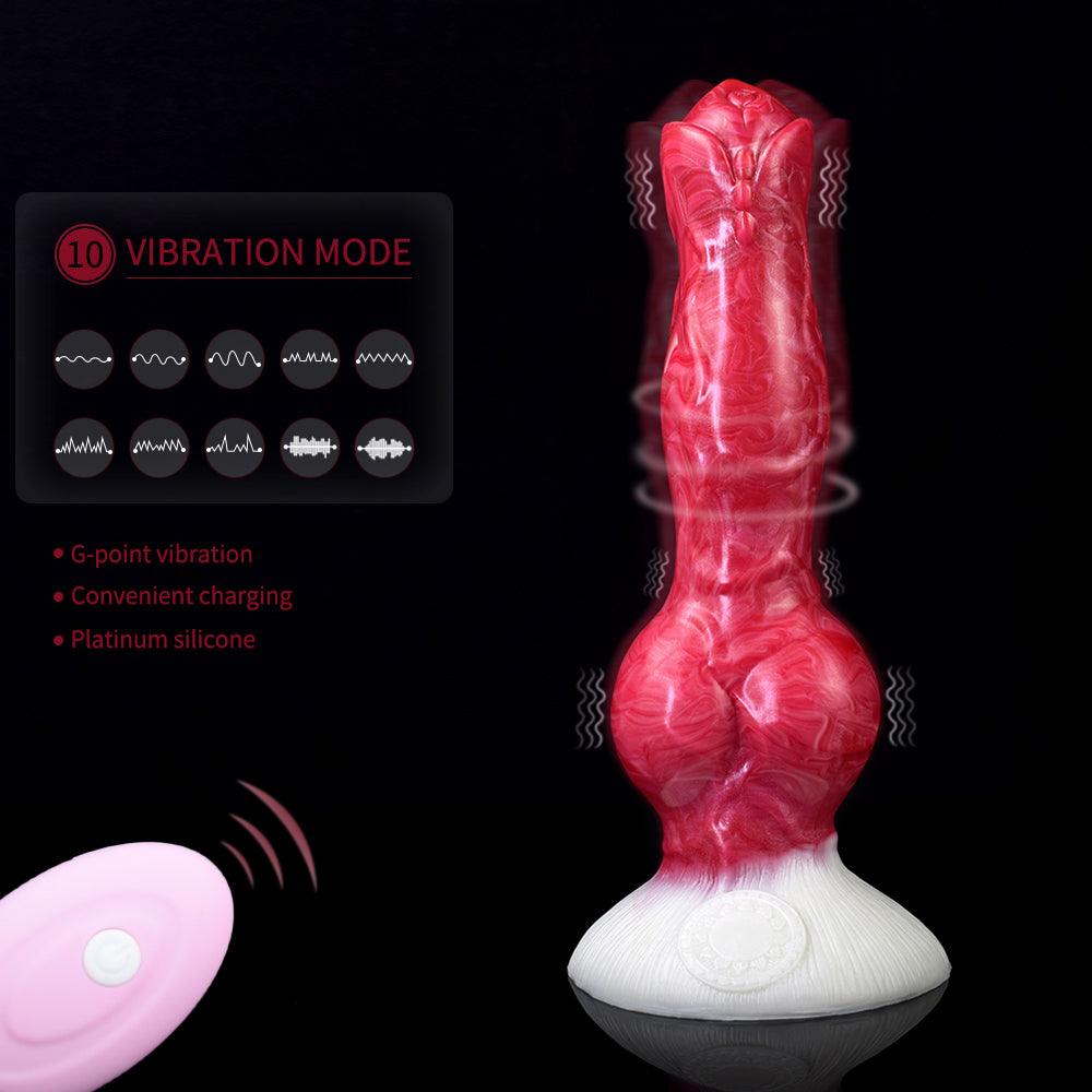 Canine Knot Dildo with Vibration & Suction – 8.27 in Fantasy Toy - BeastGasm