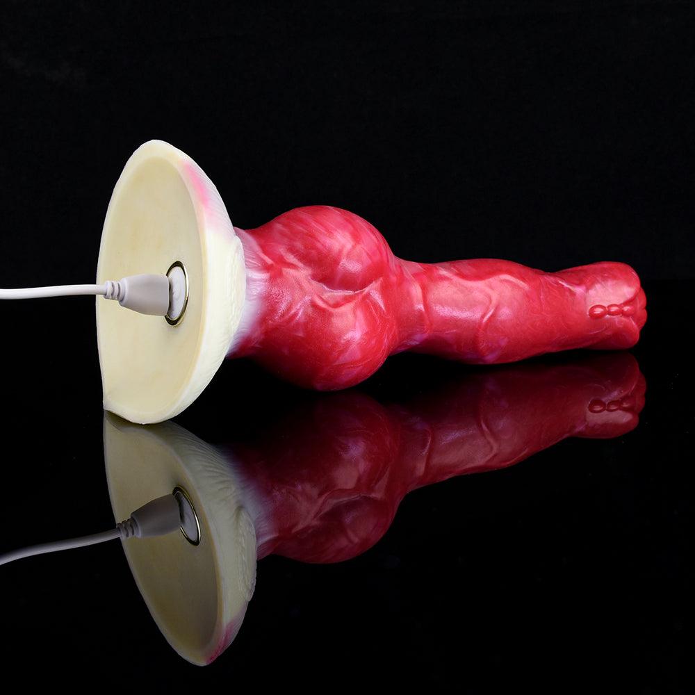 Canine Knot Dildo with Vibration & Suction – 8.27 in Fantasy Toy - BeastGasm