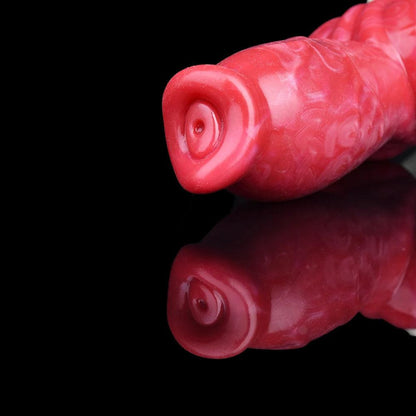 Canine Knot Plug with Suction Cup | 8.66 in Platinum Silicone - BeastGasm