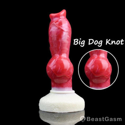 🐶 Canine Knot Plug with Suction Cup | 8.66 in Platinum Silicone - BeastGasm