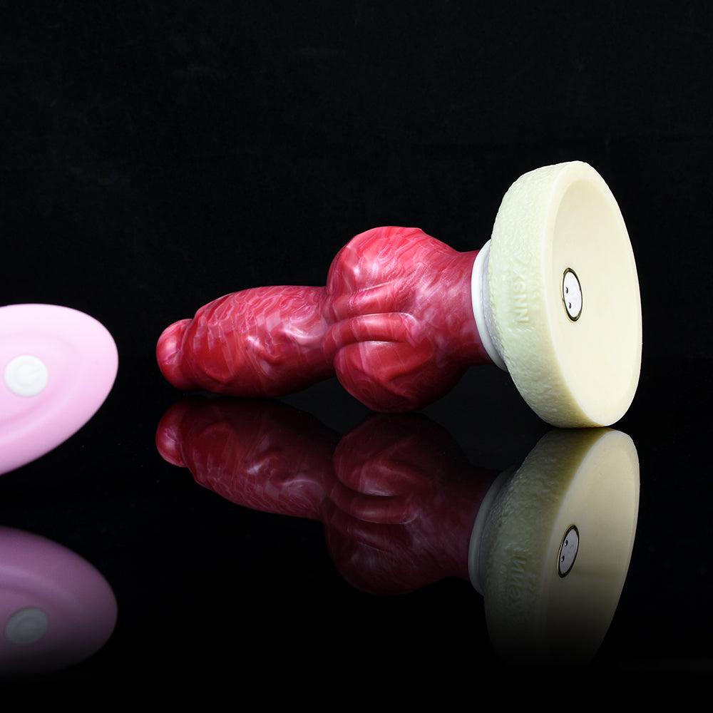 Canine Knot Plug with Suction Cup | 8.66 in Platinum Silicone - BeastGasm