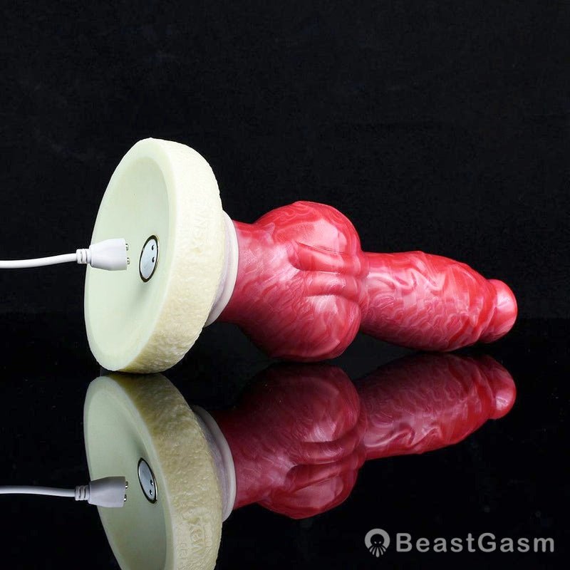 🐶 Canine Knot Plug with Suction Cup | 8.66 in Platinum Silicone - BeastGasm