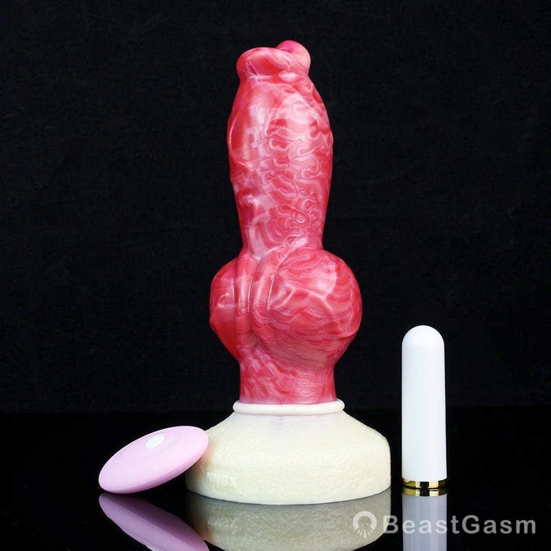 🐶 Canine Knot Plug with Suction Cup | 8.66 in Platinum Silicone - BeastGasm