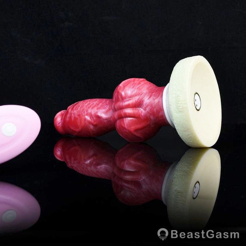 🐶 Canine Knot Plug with Suction Cup | 8.66 in Platinum Silicone - BeastGasm